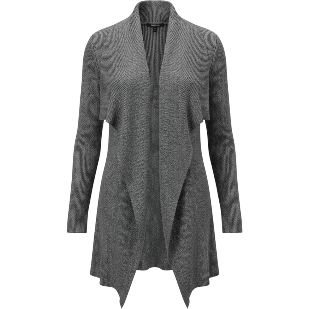 Torrid Gray Ribbed Shawl Draped Front Metallic Shimmer Cardigan 1 1X 14-16